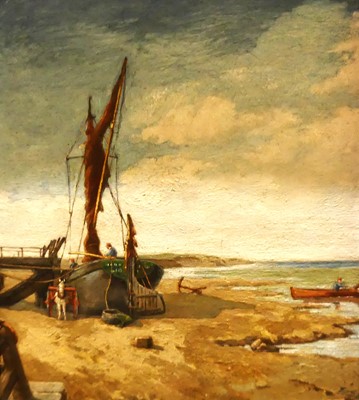 Lot 1096 - Early 20th century school - Fishing boats on...