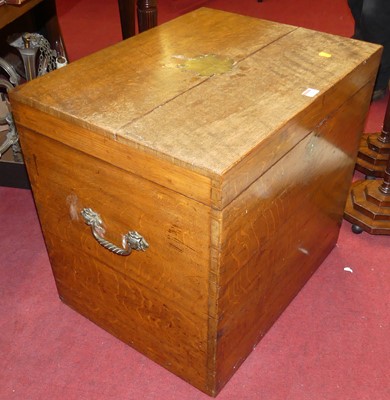 Lot 1224 - An early 20th century oak silver chest by...