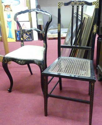 Lot 1228 - A Victorian ebonised and mother of pearl and...