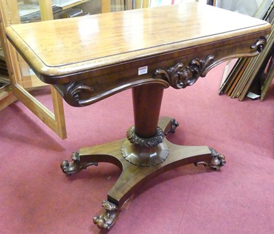 Lot 1230 - A mid-Victorian mahogany round cornered baize...