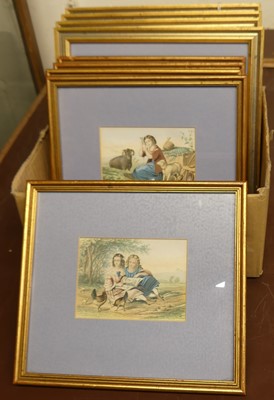 Lot 1109 - A set of five Victorian colour mezzotints;...