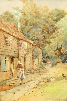 Lot 1110 - Miller Smith (1854-1937) - Feeding the hens,...