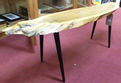 Lot 1234 - A contemporary naturalistic elm topped low...