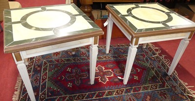 Lot 1244 - A pair of contemporary simulated marble...