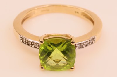 Lot 254 - A modern 9ct gold topaz solitaire ring, the...