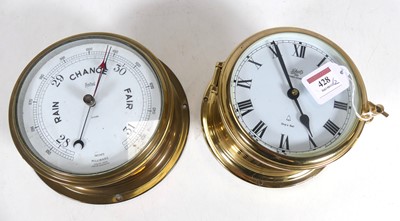 Lot 428 - A reproduction brass case ship's bulkhead...