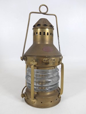 Lot 435 - A Shepperton Nauticalia brass lamp, having a...