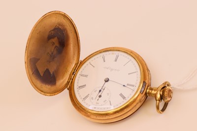 Lot 294 - A gent's gold plated full hunter keyless...