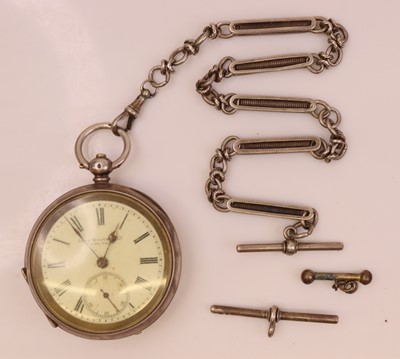 Lot 298 - A John Myers & Co Swiss silver cased engine...