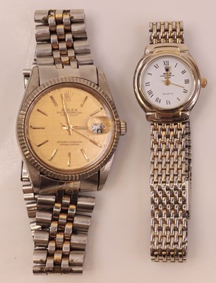 Lot 302 - A gent's steel fashion watch with Rolex...