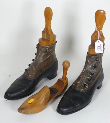 Lot 445 - A pair of Edwardian ladies' boots, stamped...