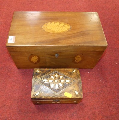 Lot 525 - A 19th century mahogany and conch shell inlaid...