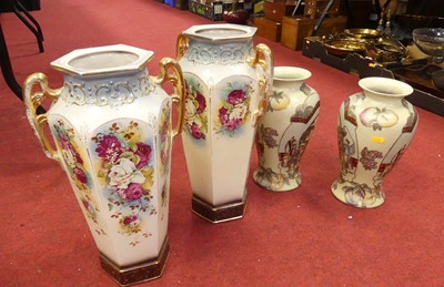 Lot 528 - A pair of early 20th century pottery vases, of...