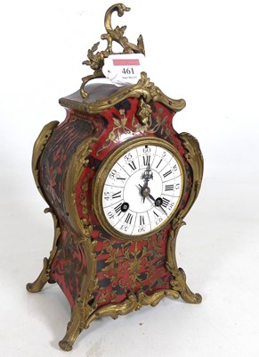 Lot 461 - A late 19th century French boulle work mantel...