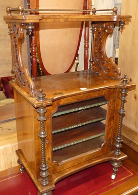 Lot 1246 - A mid-Victorian figured walnut music cabinet,...