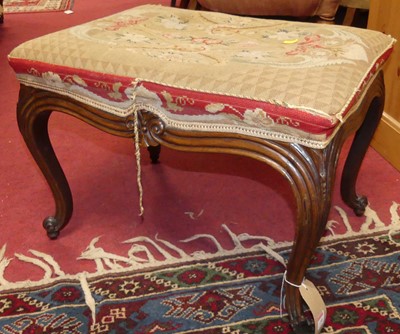 Lot 1248 - A 19th century mahogany and floral needlework...