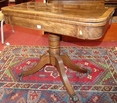 Lot 1251 - A William IV mahogany and crossbanded D-shaped...