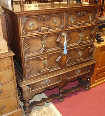 Lot 1252 - An antique geometric moulded oak...