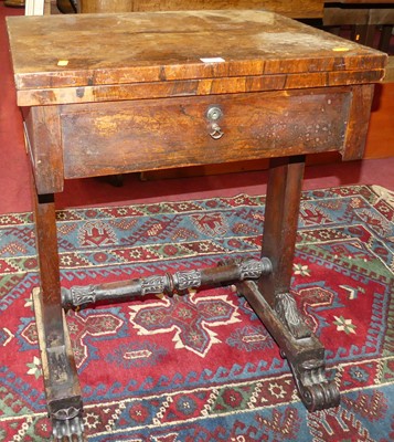 Lot 1253 - An early Victorian rosewood fold-over work...