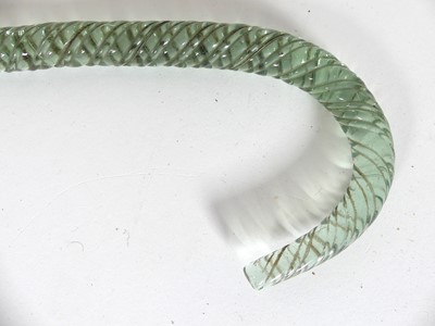 Lot 482 - A Nailsea style glass walking cane, of wrythen...