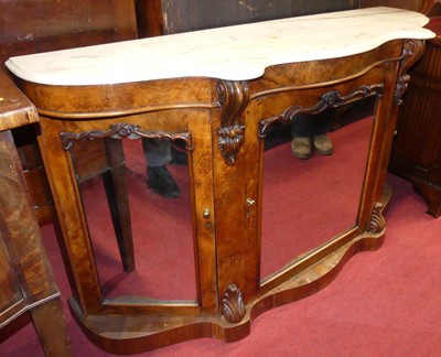 Lot 1267 - A mid-Victorian figured walnut and three...