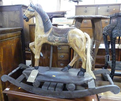 Lot 1274 - A contemporary rustic style painted and carved...