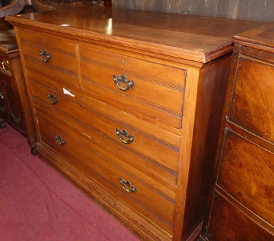 Lot 1283 - An Edwardian walnut squarefront chest of two...