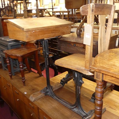 Lot 1289 - An early 20th century pitch pine and cast iron...