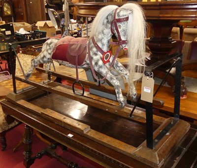 Lot 1322 - A vintage child's dapple grey rocking horse,...