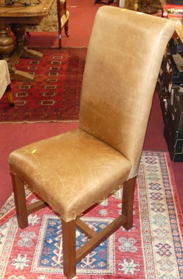 Lot 1336 - A set of eight contemporary tan leather...