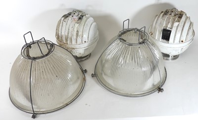 Lot 567 - A pair of hollophane industrial light glass...