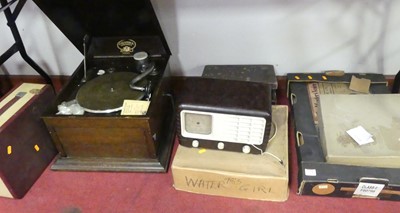 Lot 570 - A Columbia Grafonola gramophone; together with...