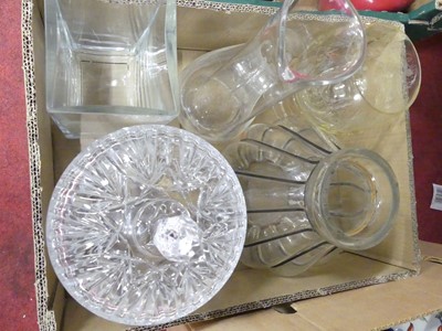 Lot 574 - An etched brandy sniffer glass, a covered cut...