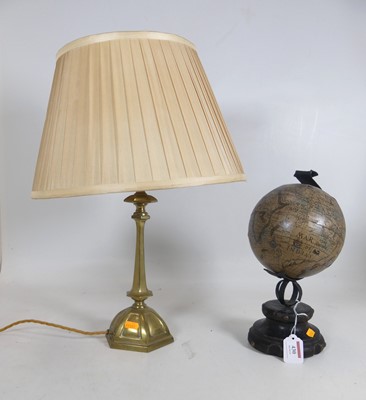 Lot 430 - A reproduction terrestrial globe on black...