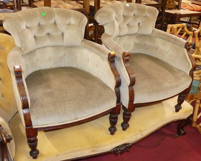 Lot 1349 - A pair of late Victorian mahogany framed and...