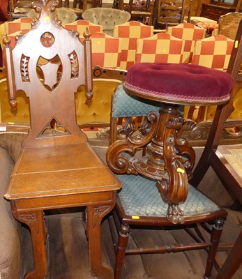 Lot 1357 - A mid-Victorian mahogany single hall chair in...