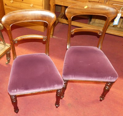 Lot 1365 - Six various mid-Victorian mahogany balloon...