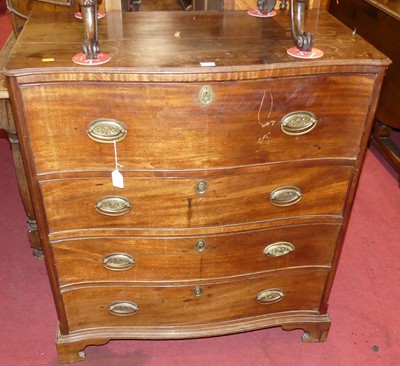 Lot 1372 - A 19th century mahogany serpentine front...