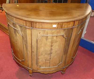 Lot 1373 - A circa 1900 faded mahogany demi-lune single...