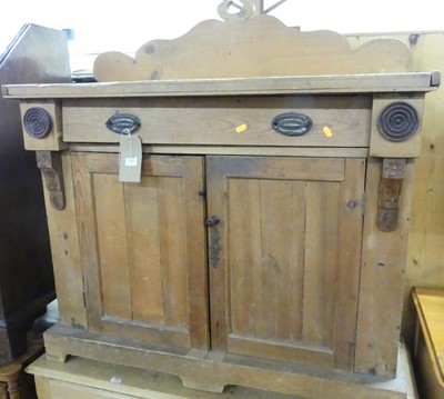 Lot 1384 - A Victorian pine ledgeback chiffonier, w.103cm