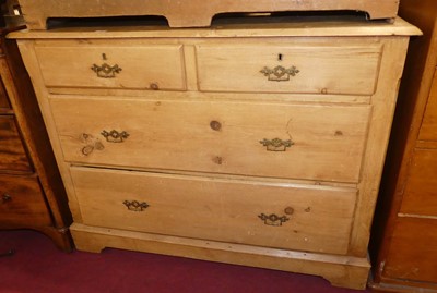 Lot 1385 - A 19th century rustic pine low squarefront...