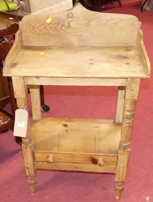 Lot 1389 - A rustic pine small two-tier washstand, with...