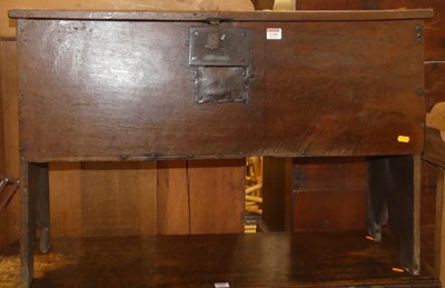 Lot 1390 - A circa 1700 provincial boarded oak six-plank...