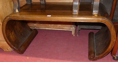 Lot 1392 - A contemporary Eastern elm low coffee table,...