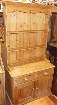 Lot 1395 - A contemporary pine narrow round cornered...