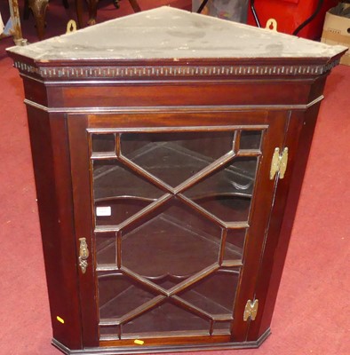 Lot 1400 - A mahogany single door astragal glazed hanging...