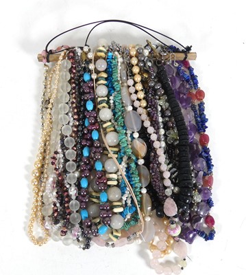 Lot 376 - A collection of assorted necklaces to include...