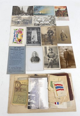 Lot 342 - A box of WWI military postacrds to include,...