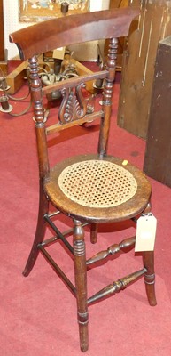Lot 1409 - A 19th century mahogany bar back cane seat...