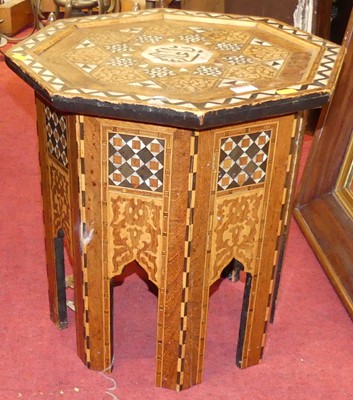 Lot 1411 - A Syrian mahogany, satinwood, ebony and mother...